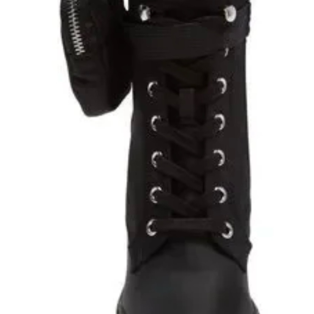 Steve Madden Black Lace Up Boots